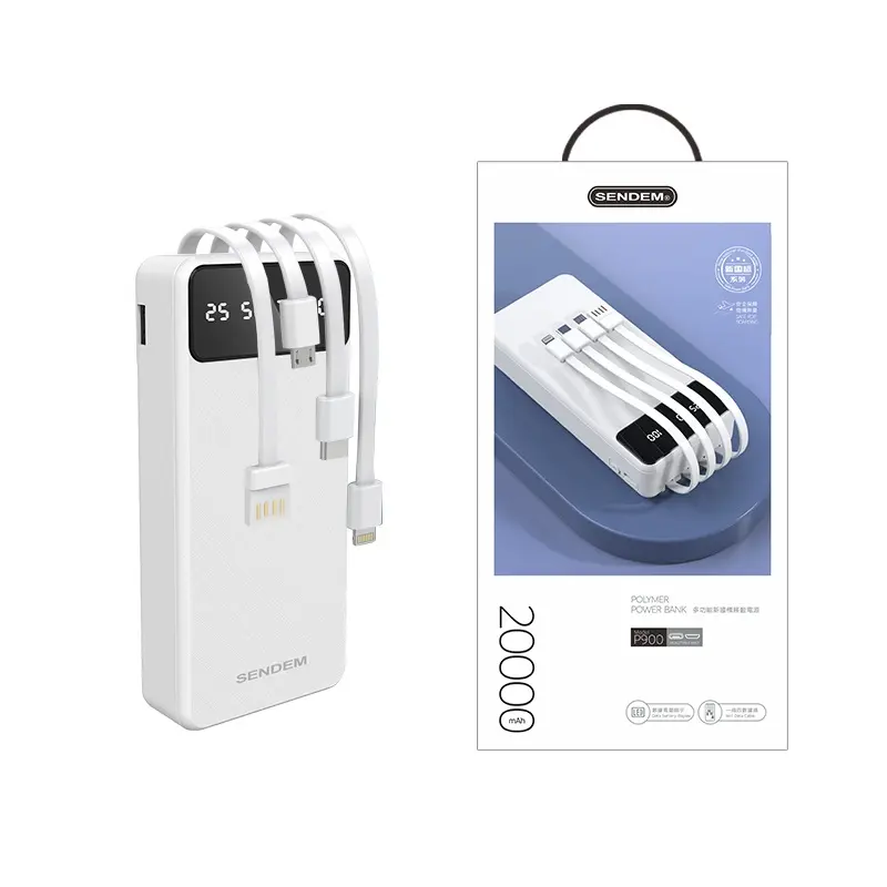 P900-20000mah multifunctional power bank attached with 4 usb cable 3 P900-20000mah multifunctional power bank attached with 4 usb cable - Image 3