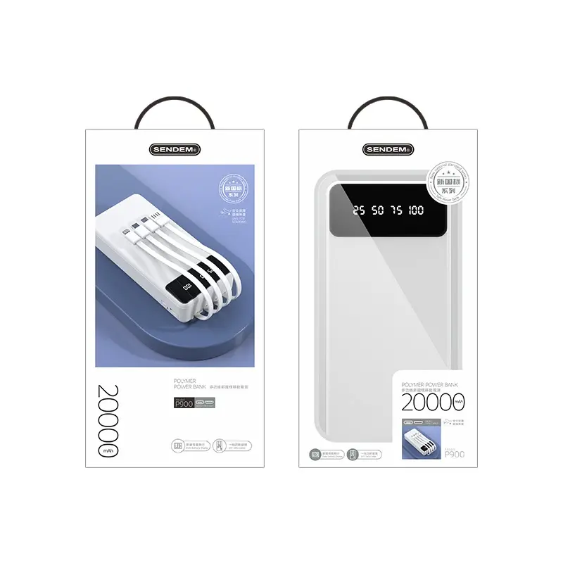 P900-20000mah multifunctional power bank attached with 4 usb cable 2 P900-20000mah multifunctional power bank attached with 4 usb cable - Image 2