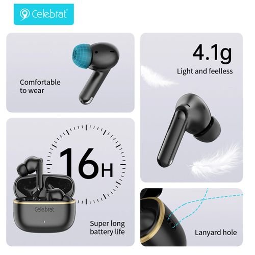 سماعة Celebrat WD03 بلوتوث – أرخص سعر في مصر | بطارية 16 ساعة وصوت ستيريو 3 سماعة Celebrat WD03 بلوتوث – أرخص سعر في مصر | بطارية 16 ساعة وصوت ستيريو - الصورة 3