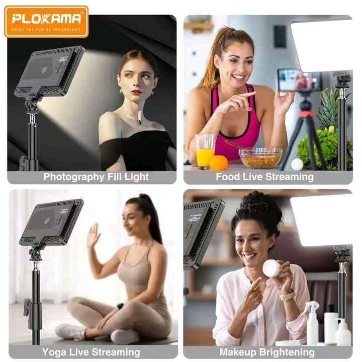PLOKAMA U480 20W LED Fill Light — 2700-5700K Portable Panel with 5000mAh Battery 2 LED fill light, portable LED video light, 20W LED panel, adjustable CCT LED lamp, 2700-5700K LED light, 5000mAh LED panel, USB-C LED fill light, lighting for content creators, product photography light, budget LED light, إضاءة LED للتصوير, إضاءة تصوير 20 واط, لوح إضاءة LED محمول, إضاءة LED 2700-5700 كلفن, إضاءة فيديو USB-C, إضاءة وجه تيك توك, إضاءة منتجات LED, أفضل إضاءة تصوير رخيصة, لوح إضاءة LED صغير