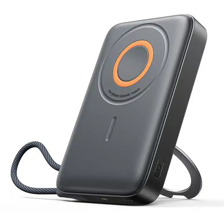 باور بانك جوي روم JR-PBM02 مغناطيسي 3×1 شحن لاسلكي 22.5 واط – سعة 10000 مللي أمبير مع حامل 1 JOYROOM, JR-PBM02, magnetic power bank, wireless charging, 3 in 1 charger, 22.5W fast charging, 10000mAh, power bank Egypt, iPhone accessories