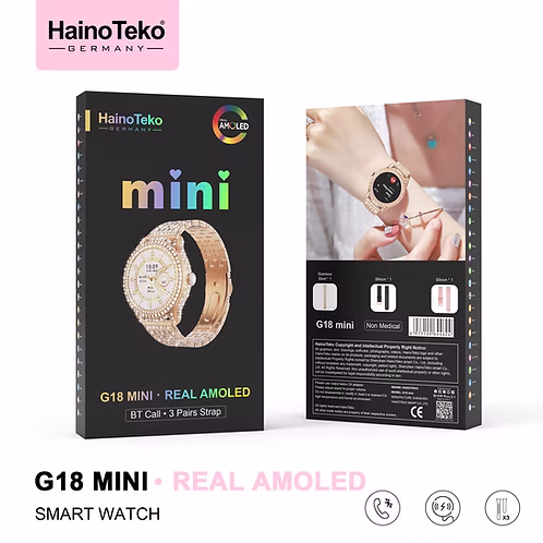Haino Teko G18 Mini Women Smartwatch – Real AMOLED, Bluetooth Calling, Diamond Design 6 Haino Teko G18 Mini Women Smartwatch – Real AMOLED, Bluetooth Calling, Diamond Design - Image 6