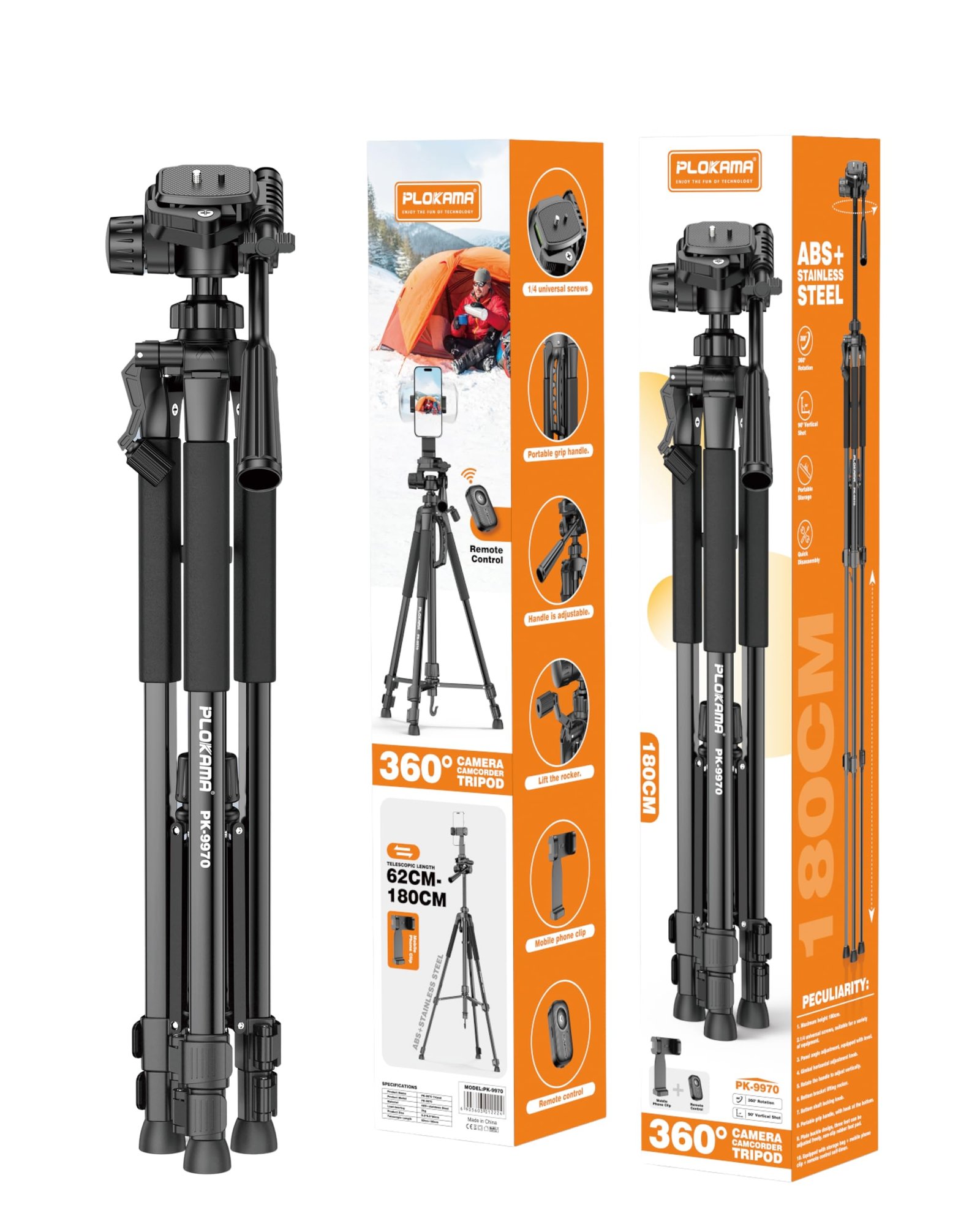 PK-9970 360° Camera Tripod 180cm with Remote – Best Price in Egypt 7 PK-9970 360° Camera Tripod 180cm with Remote – Best Price in Egypt - Image 7