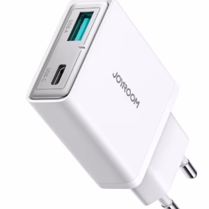 JOYROOM JR-TCF14EU 20W USB-C and USB-A ultra-slim charger in white