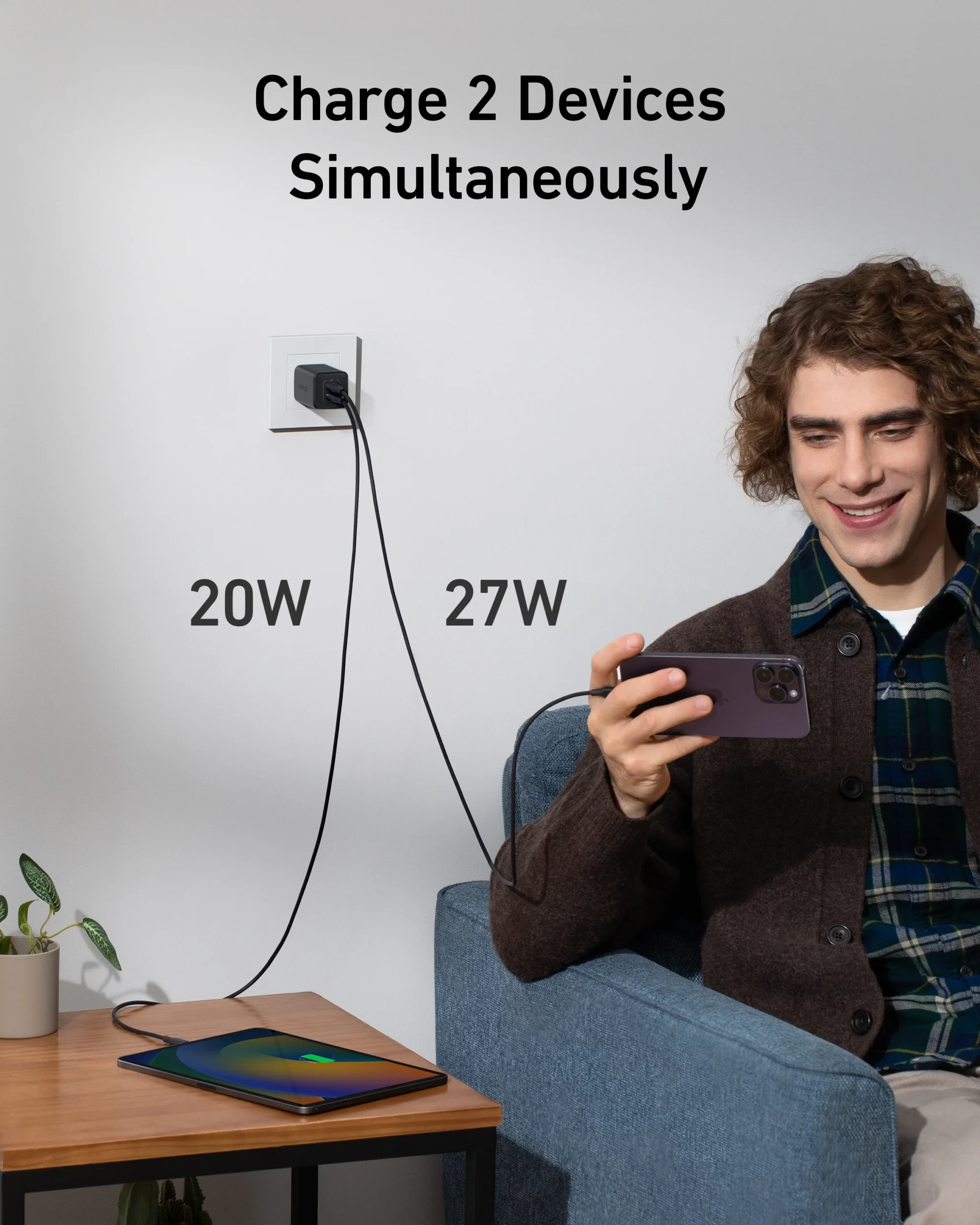 Anker 523 Charger (Nano 3, 47W) Dual USB-C Fast Wall Charger – 47W Power Delivery – 18-Month Local Warranty 5 Anker 523 Charger (Nano 3, 47W) Dual USB-C Fast Wall Charger – 47W Power Delivery – 18-Month Local Warranty - Image 5